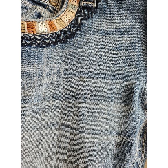 Miss Me Mid Rise Skinny Light Wash Embellished Denim Jeans-28 - Picture 7 of 11